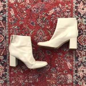 Zara White Ankle Boots